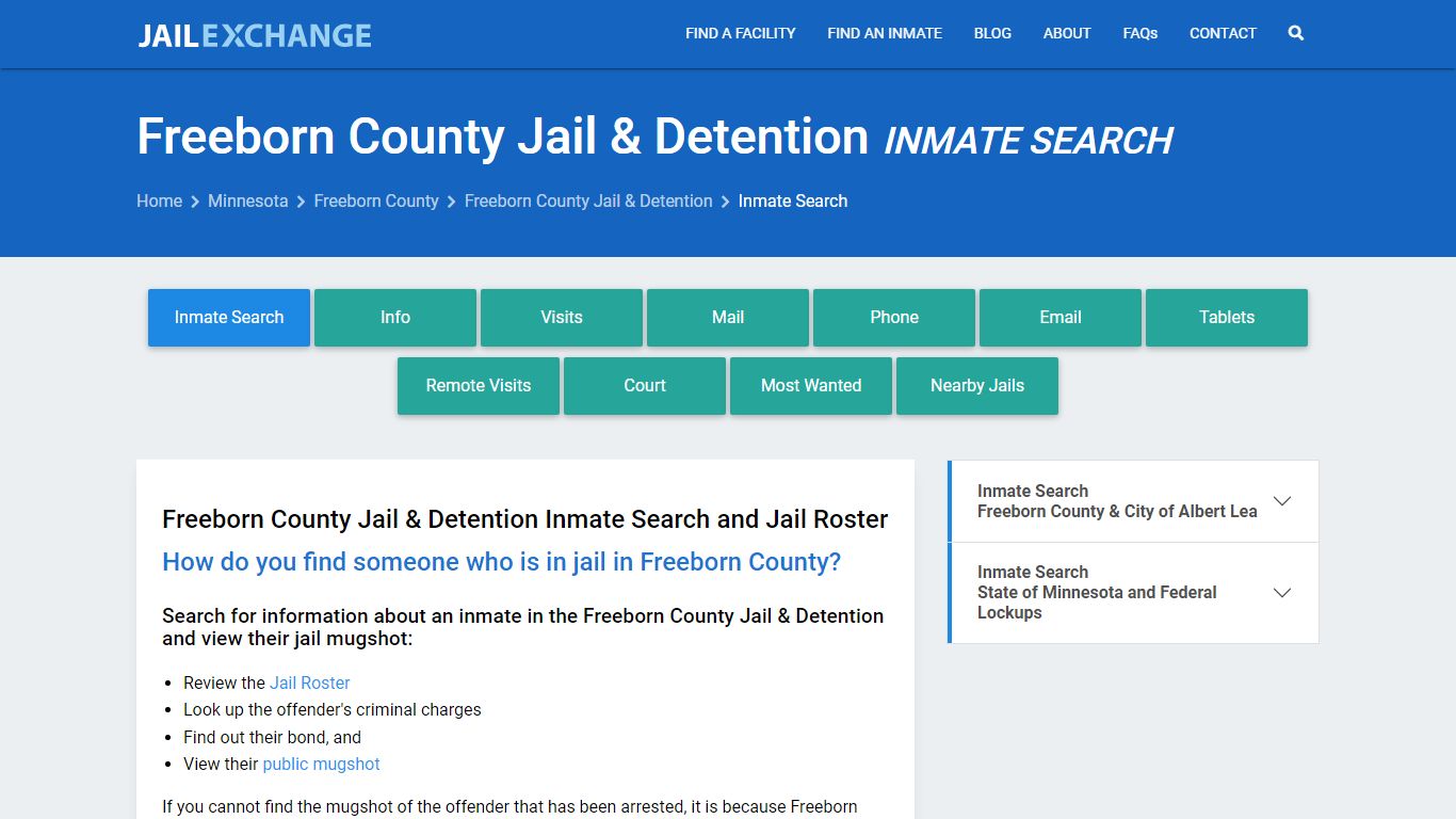 Freeborn County Jail & Detention Inmate Search - Jail Exchange
